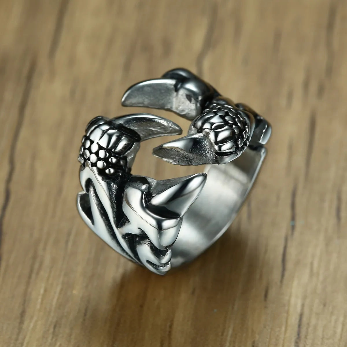 Simple Style Skull Eagle Titanium Steel Polishing Plating Inlay Zircon Men'S Rings