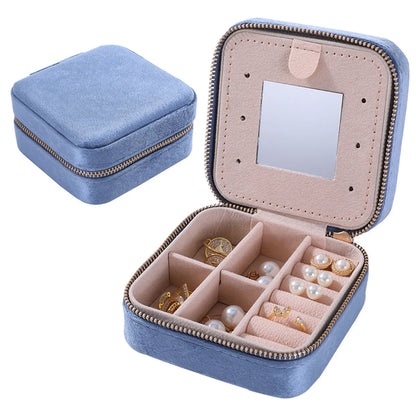 Simple Style Solid Color Flannel Jewelry Boxes