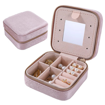 Simple Style Solid Color Flannel Jewelry Boxes