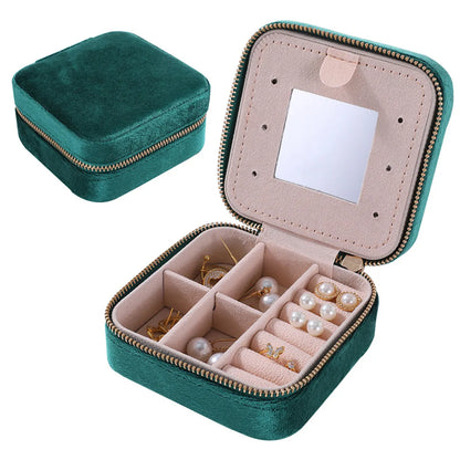 Simple Style Solid Color Flannel Jewelry Boxes