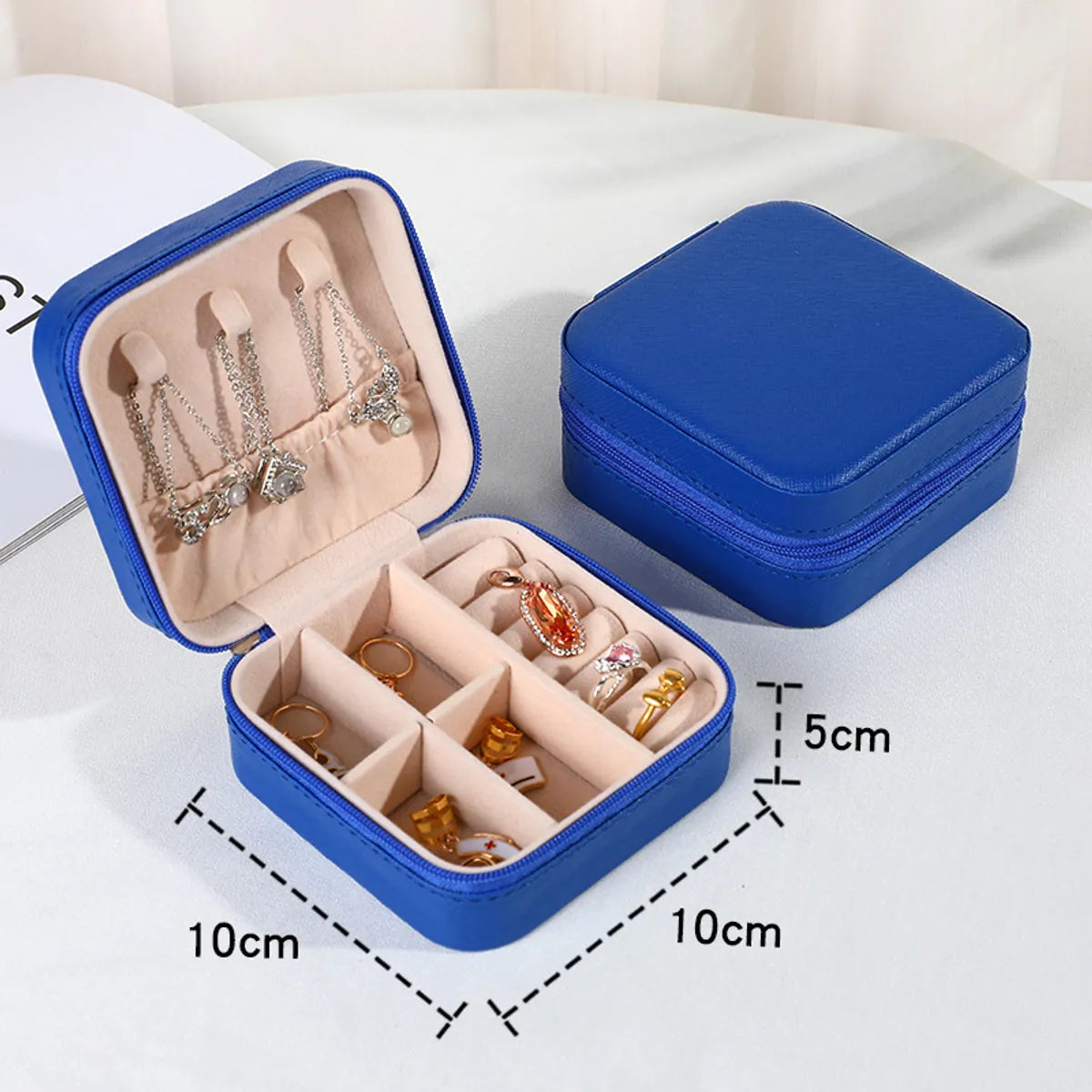 Simple Style Solid Color Leather Jewelry Boxes