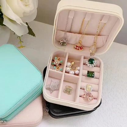 Simple Style Solid Color Leather Jewelry Boxes