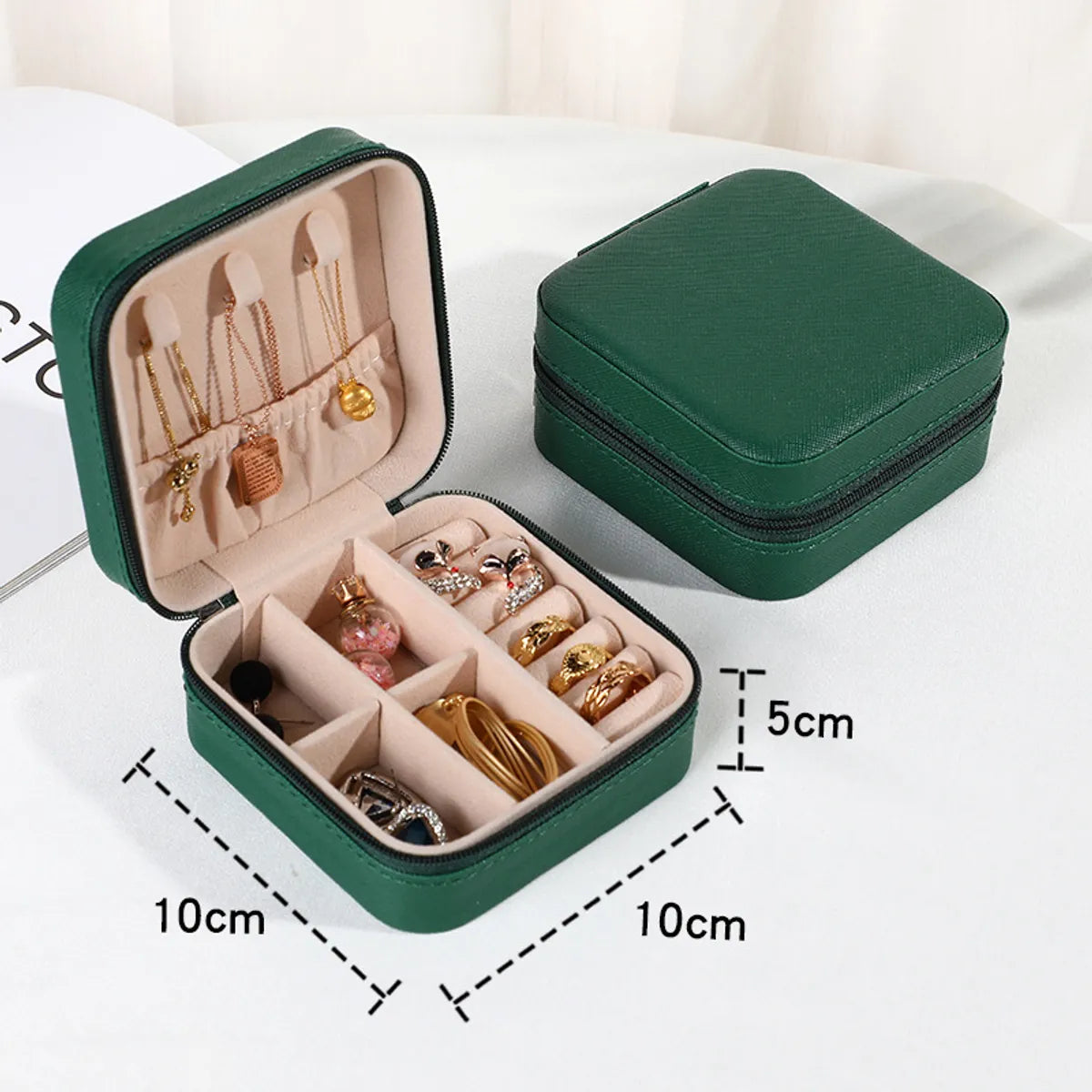 Simple Style Solid Color Leather Jewelry Boxes