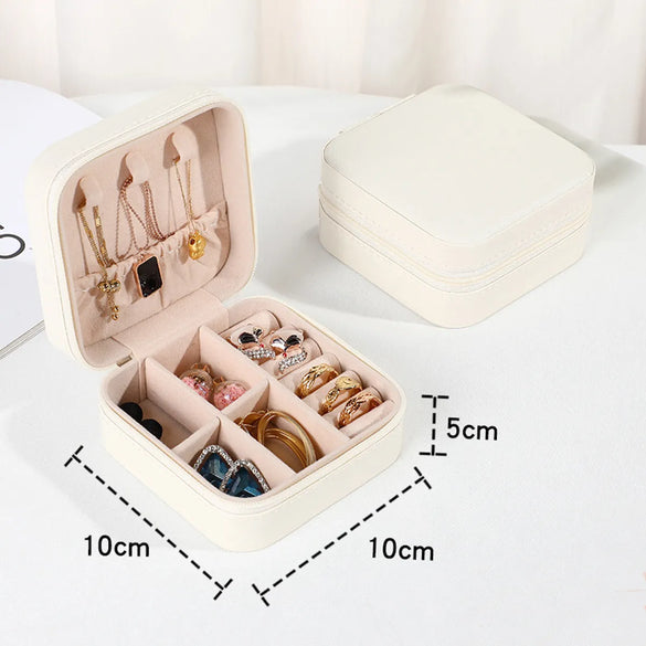 Simple Style Solid Color Leather Jewelry Boxes