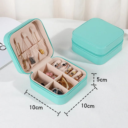 Simple Style Solid Color Leather Jewelry Boxes