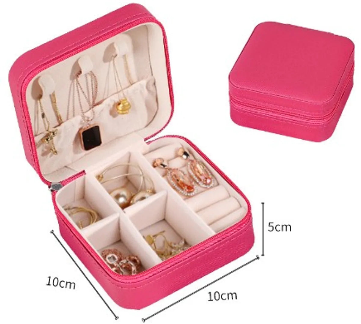 Simple Style Solid Color Leather Jewelry Boxes