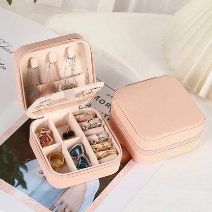 1 Piece Simple Style Solid Color Leather Jewelry Boxes