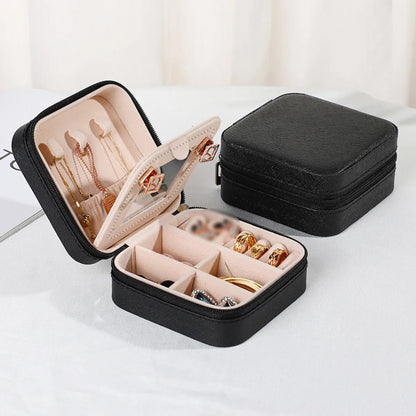 1 Piece Simple Style Solid Color Leather Jewelry Boxes