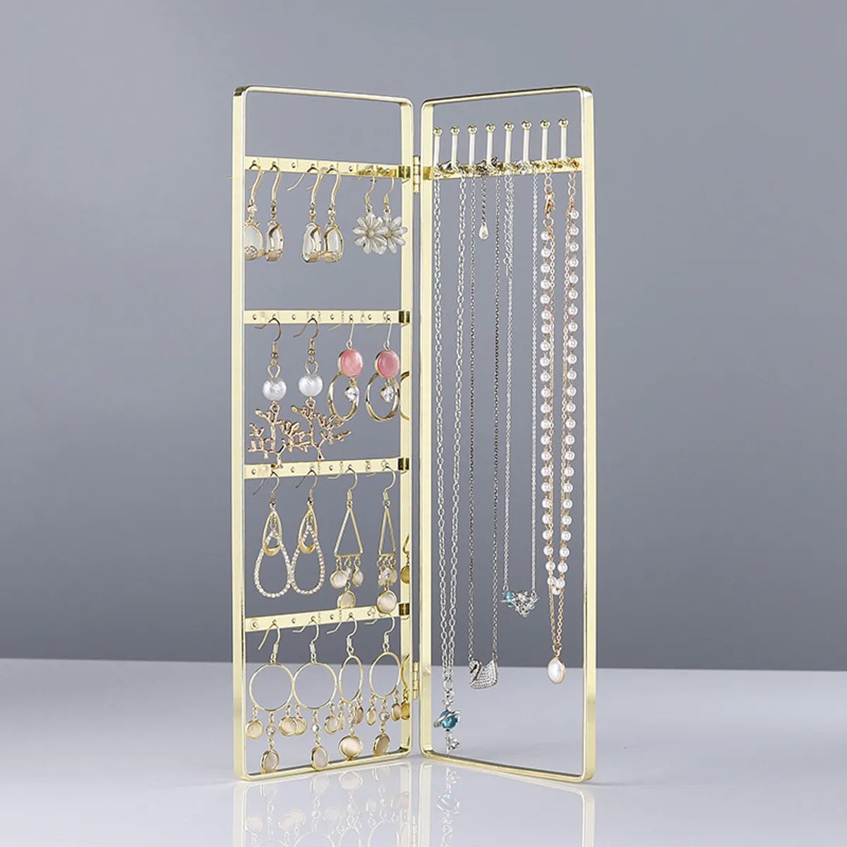 Simple Style Solid Color Metal Jewelry Display Jewelry Rack