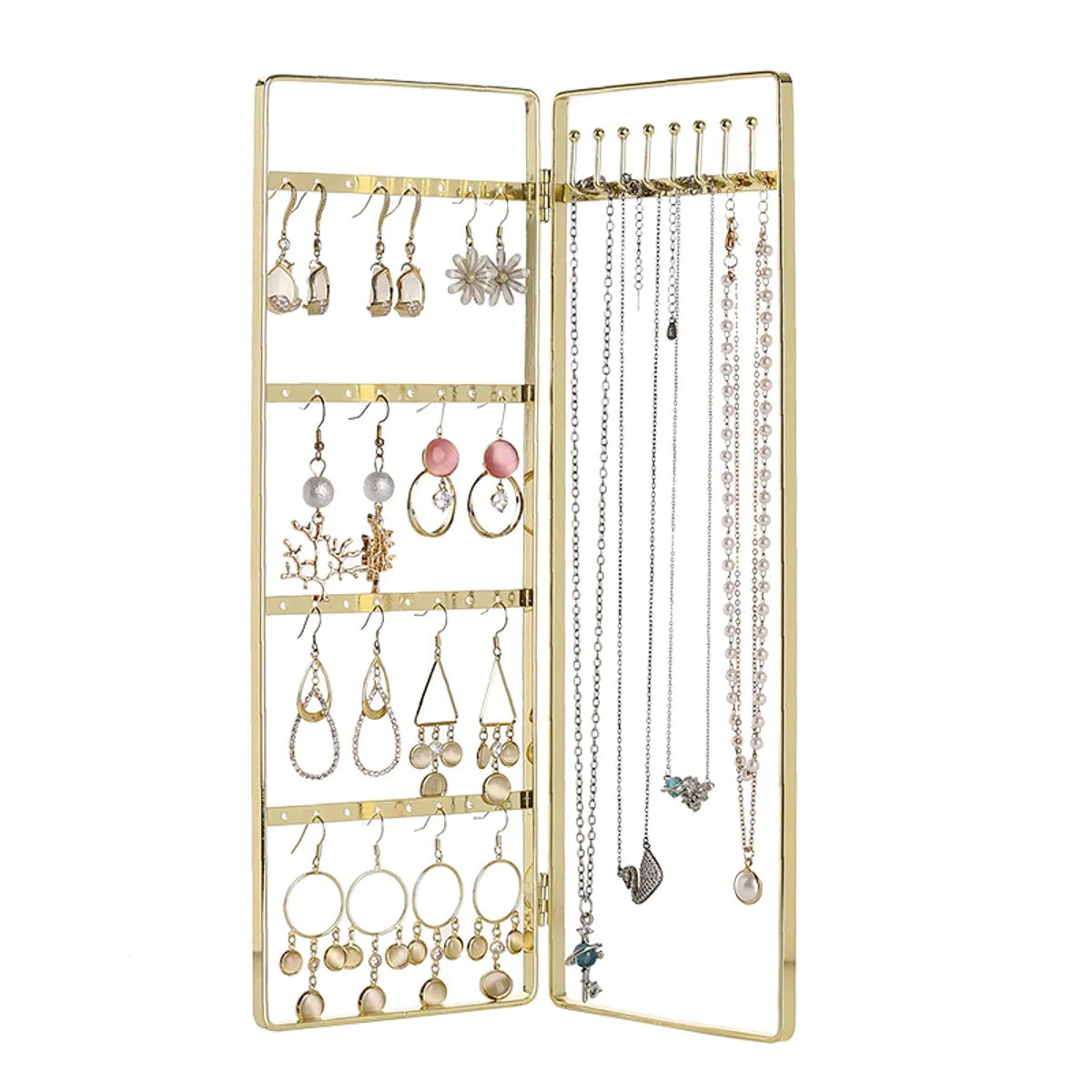 Simple Style Solid Color Metal Jewelry Display Jewelry Rack