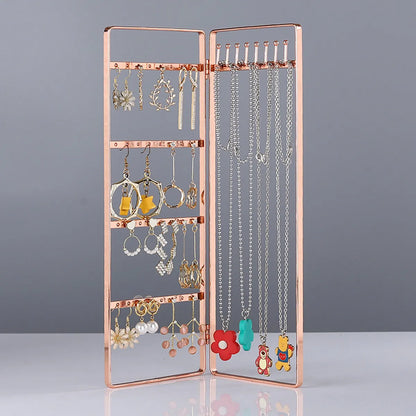 Simple Style Solid Color Metal Jewelry Display Jewelry Rack