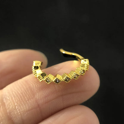 1 Piece Simple Style Solid Color Plating Inlay Copper Zircon Ear Cuffs