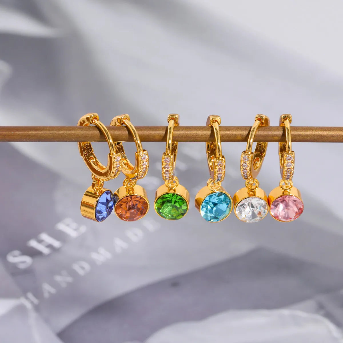 1 Piece Simple Style Solid Color Plating Inlay Stainless Steel Zircon 18k Gold Plated Ear Studs