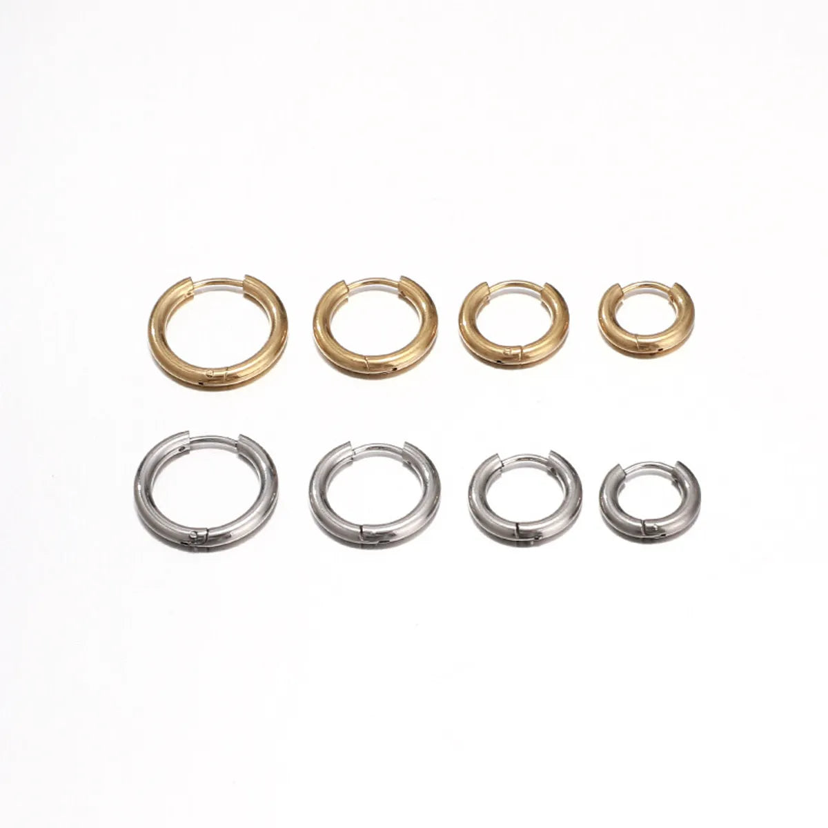 1 Piece Simple Style Solid Color Plating Stainless Steel Hoop Earrings