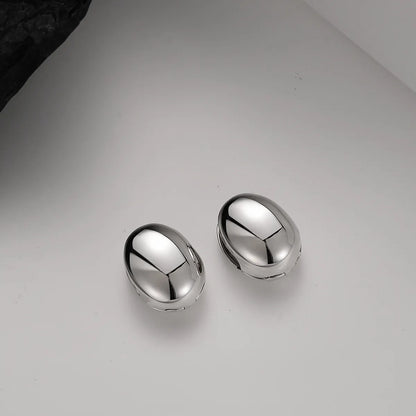 1 Piece Simple Style Solid Color Polishing Sterling Silver Earrings