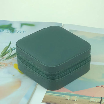 1 Piece Simple Style Solid Color Pu Leather Jewelry Boxes