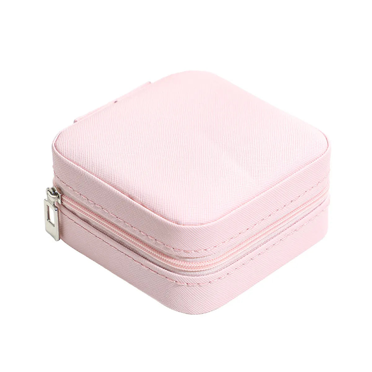 Simple Style Solid Color Pu Leather Plastic Flannel Jewelry Boxes