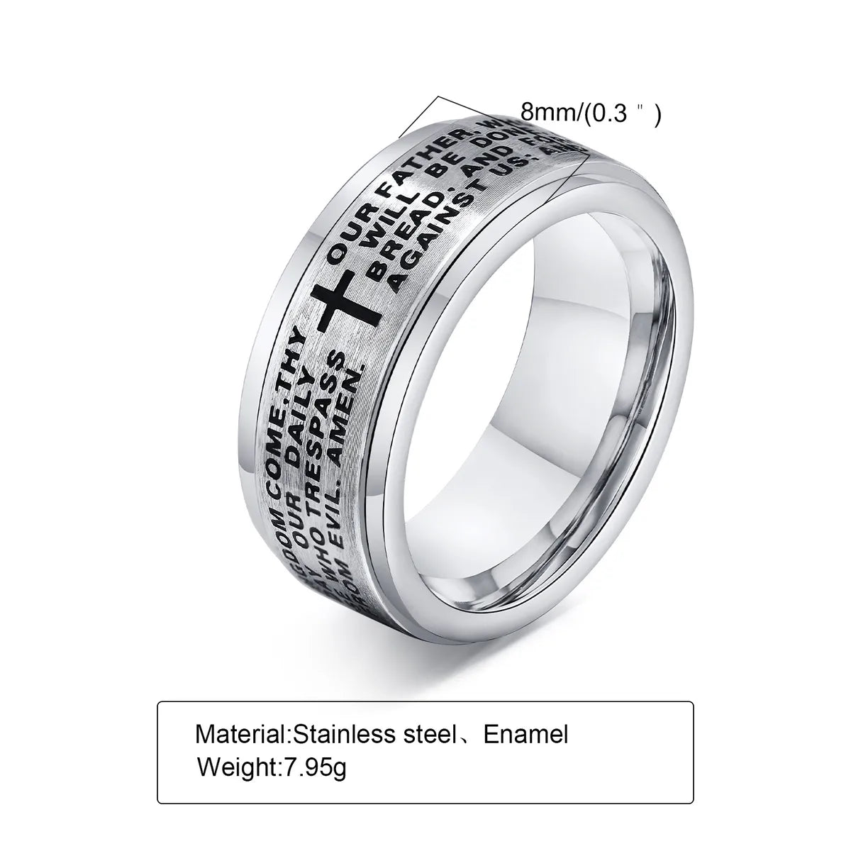 1 Piece Simple Style Solid Color Stainless Steel Plating Rings