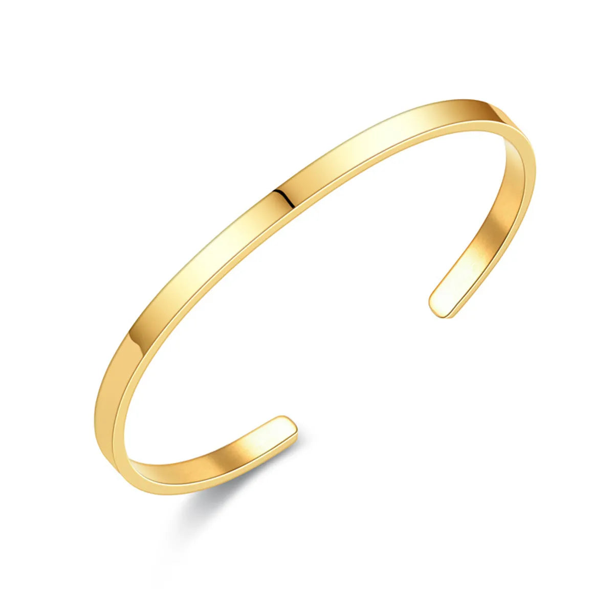 Simple Style Solid Color Stainless Steel 18K Gold Plated Bangle In Bulk