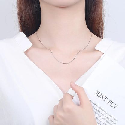 1 Piece Simple Style Solid Color Sterling Silver Plating Necklace