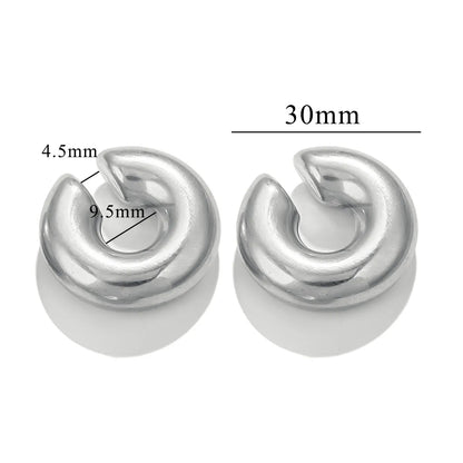 1 Piece Simple Style Solid Color Titanium Steel Gold Plated Ear Cuffs