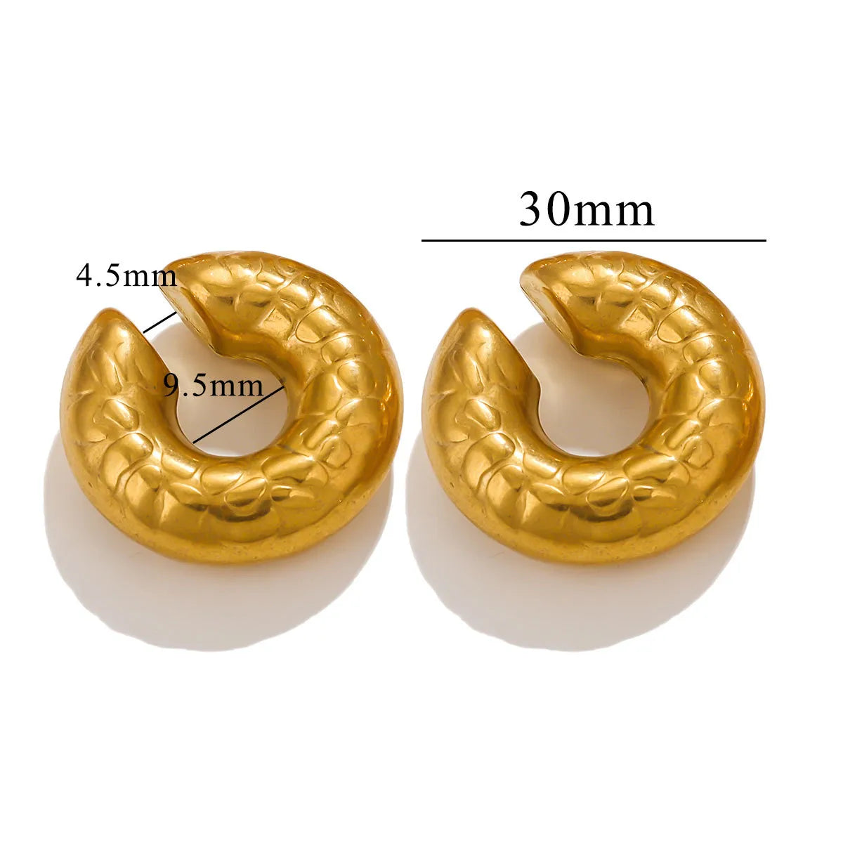 1 Piece Simple Style Solid Color Titanium Steel Gold Plated Ear Cuffs