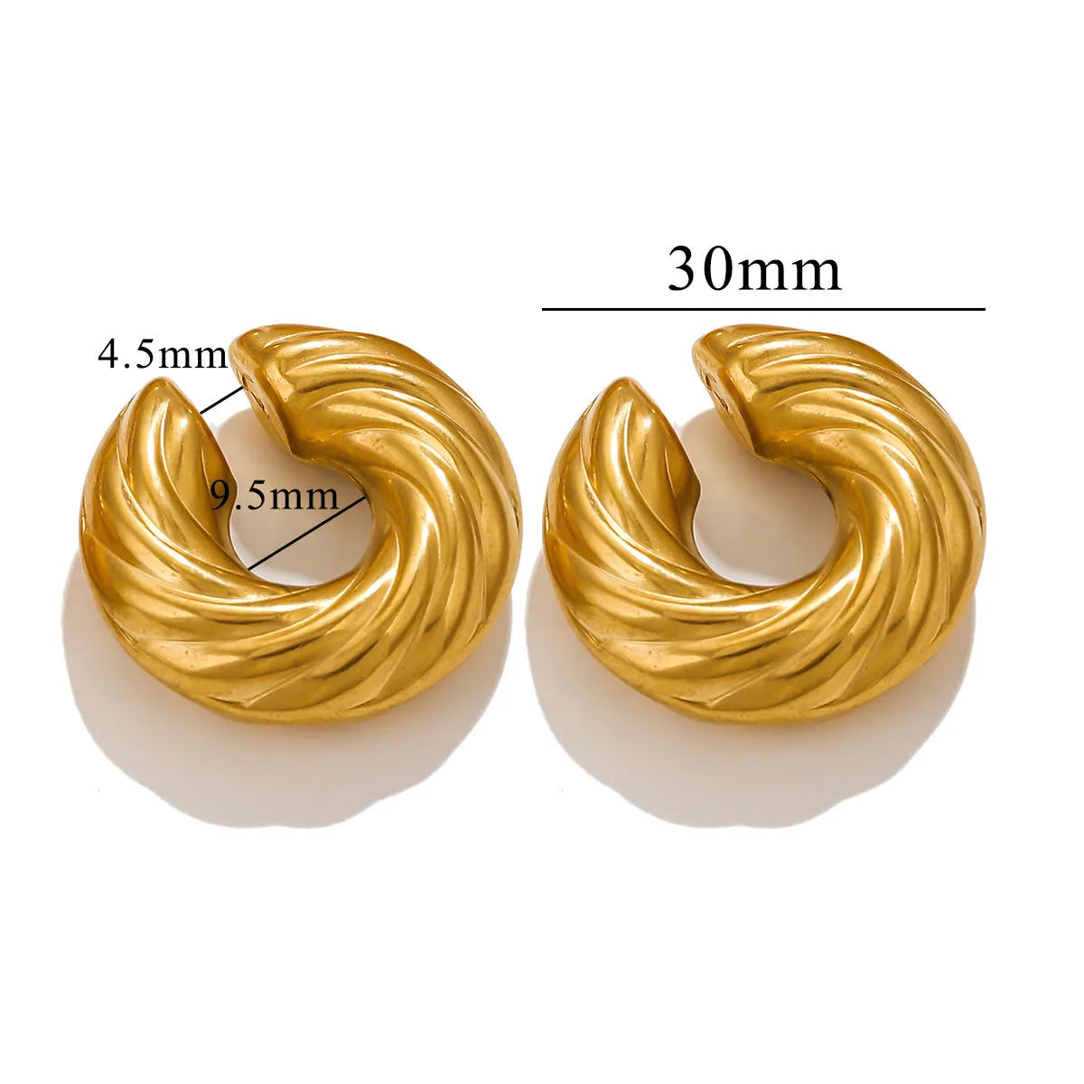 1 Piece Simple Style Solid Color Titanium Steel Gold Plated Ear Cuffs