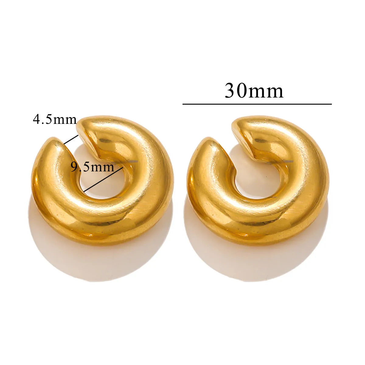 1 Piece Simple Style Solid Color Titanium Steel Gold Plated Ear Cuffs