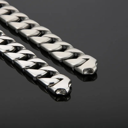 1 Piece Simple Style Solid Color Titanium Steel Men'S Bracelets