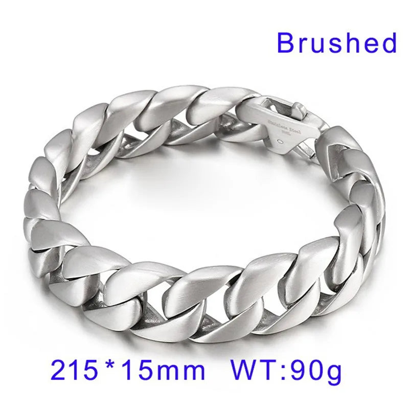 1 Piece Simple Style Solid Color Titanium Steel Men'S Bracelets