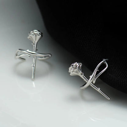 1 Piece Simple Style Square Inlay Stainless Steel Zircon Ear Cuffs