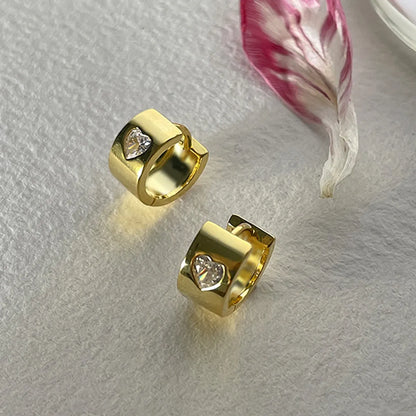 1 Piece Simple Style Square Inlay Stainless Steel Zircon Ear Cuffs