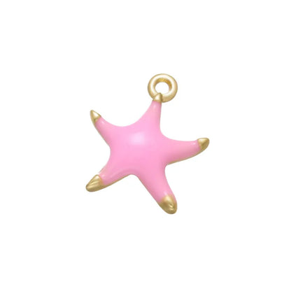 1 Piece Simple Style Star Copper Enamel Jewelry Accessories