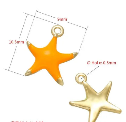 1 Piece Simple Style Star Copper Enamel Jewelry Accessories