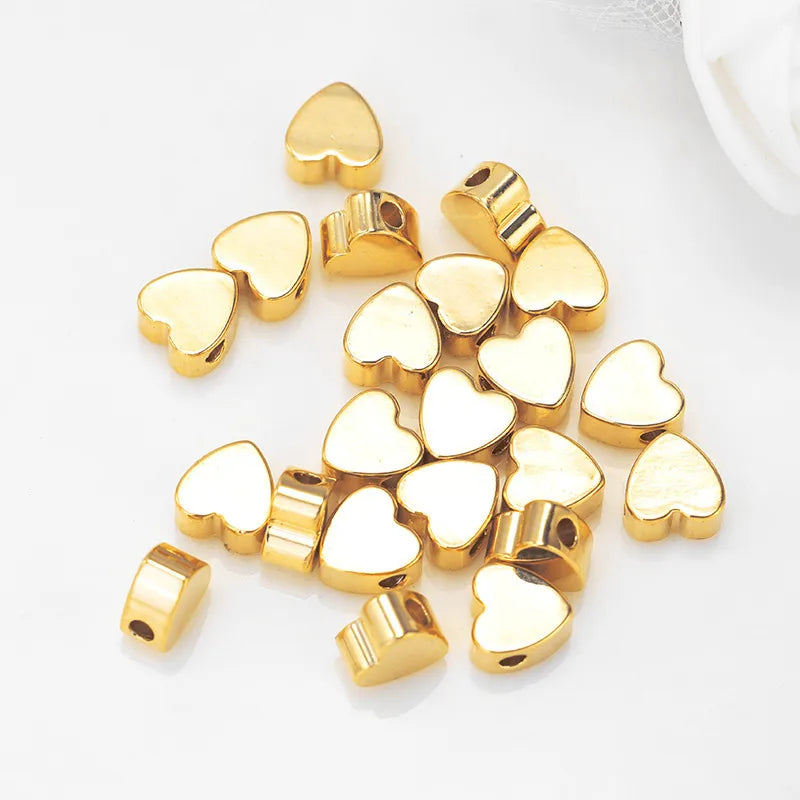 1 Piece Simple Style Star Heart Shape Metal Enamel Plating Beads Jewelry Accessories