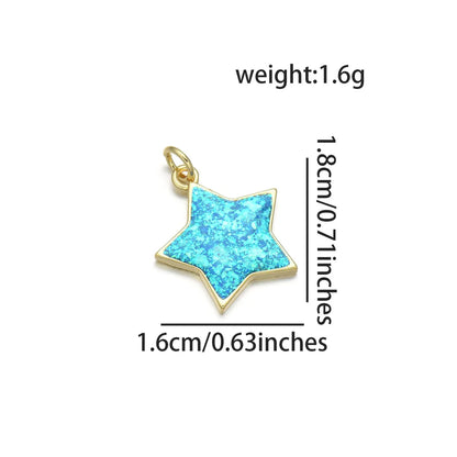 1 Piece Simple Style Star Moon Copper Pendant Jewelry Accessories