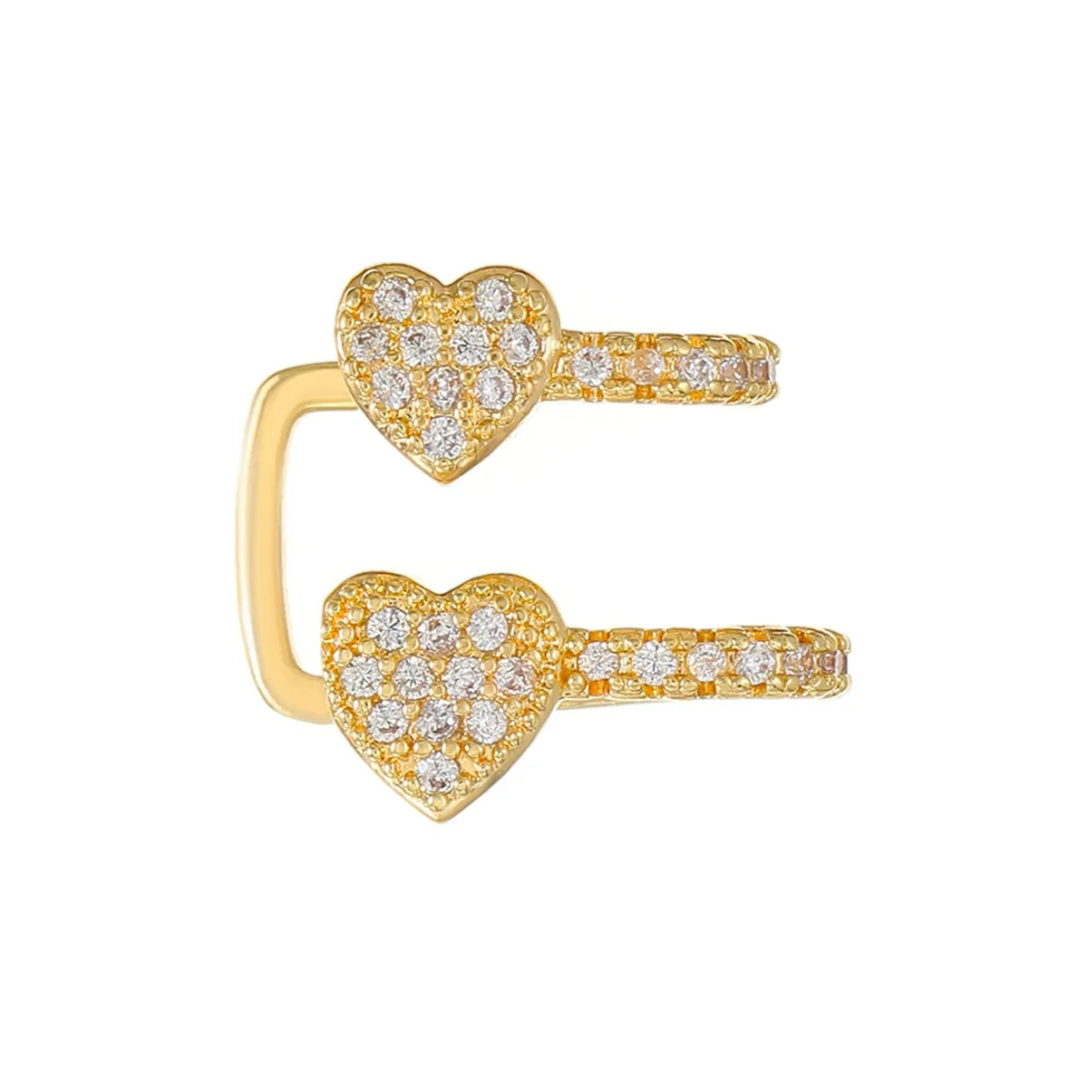 1 Piece Simple Style Star Plating Inlay Copper Rhinestones 14k Gold Plated Silver Plated Ear Cuffs