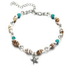 Wholesale Jewelry Simple Style Starfish Alloy Seed Bead Patchwork Anklet