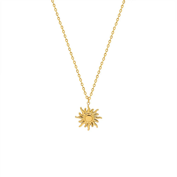 1 Piece Simple Style Sun Titanium Steel Plating Pendant Necklace