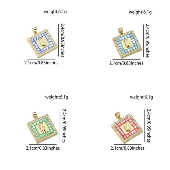 1 Piece Simple Style The Virgin Prayer Copper Enamel Pendant Jewelry Accessories