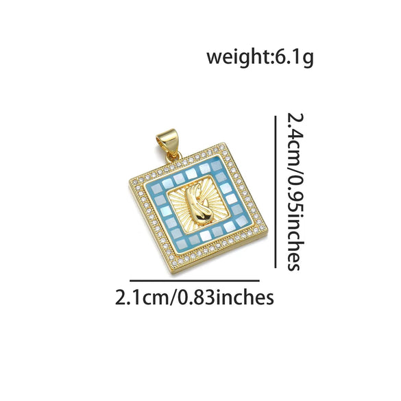 1 Piece Simple Style The Virgin Prayer Copper Enamel Pendant Jewelry Accessories