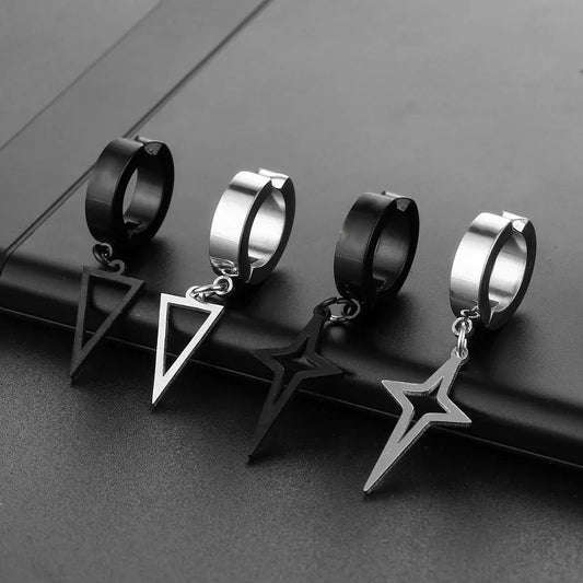 1 Piece Simple Style Triangle Geometric Polishing 201 Stainless Steel Drop Earrings