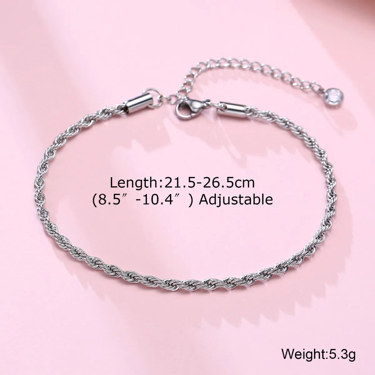 1 Piece Simple Style Twist Titanium Steel Women's Anklet