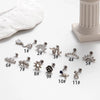 1 Piece Ear Cartilage Rings & Studs Simple Style Water Droplets Flower Snake Pure Titanium Copper Inlay Zircon