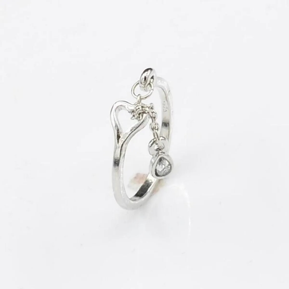 1 Piece Simple Style Water Droplets Heart Shape Alloy Plating Inlay Zircon Women's Charm Ring