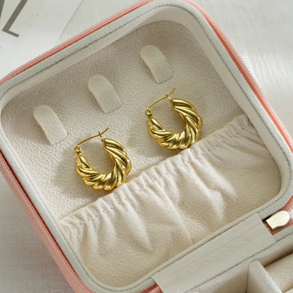 1 Piece Simple Style Waves Irregular 304 Stainless Steel 18K Gold Plated Earrings