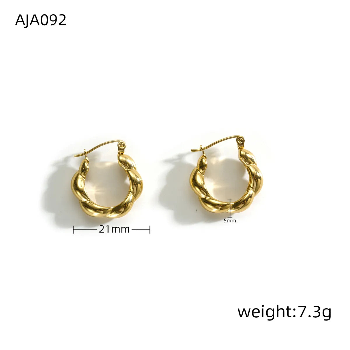 1 Piece Simple Style Waves Irregular 304 Stainless Steel 18K Gold Plated Earrings