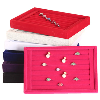 1 Piece Solid Wood Cloth Elegant Solid Color Jewelry Boxes