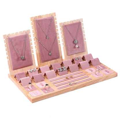 1 Piece Solid Wood Elegant Solid Color Jewelry Rack