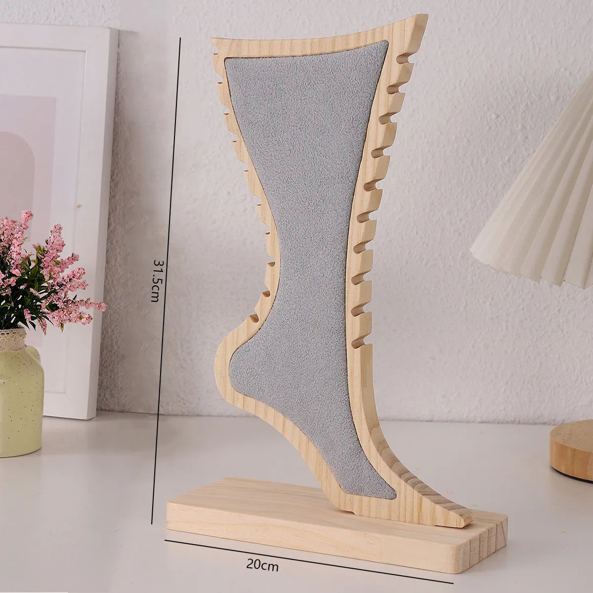 1 Piece Solid Wood IG Style Artistic Foot Jewelry Display Jewelry Rack